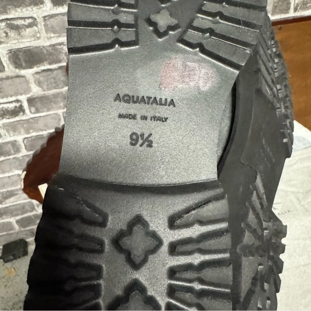 NEW AQUATALIA SHEARLING FUR LINED Mikenna Grey Suede Knee High Boots